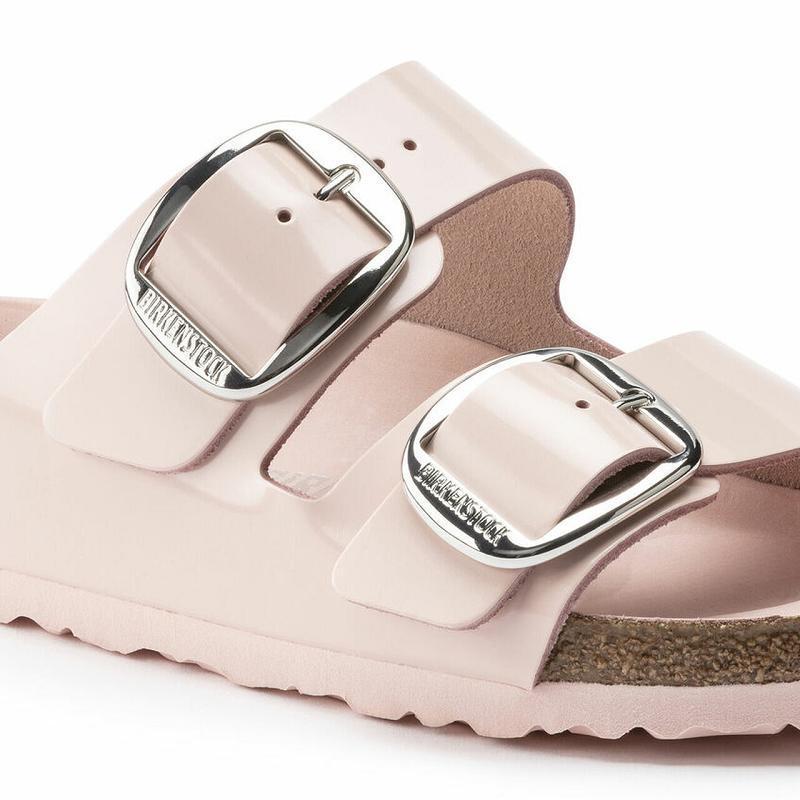 Birkenstock Big Přezkou High Shine Læder Lak Arizona Dame Lyserød | DK 46LIS